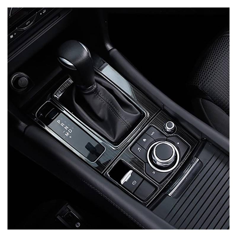 Auto Innenraum Zubehör Für Mazda 6 Für Atenza 2015 2016 2017 2018 Rahmen Abdeckung Aufkleber Streifen Garnieren Zubehör Styling Auto Konsole Getriebe Panel Trim Auto Innen Zubehör(2pcs,Black Brushed) von LEIFEIS