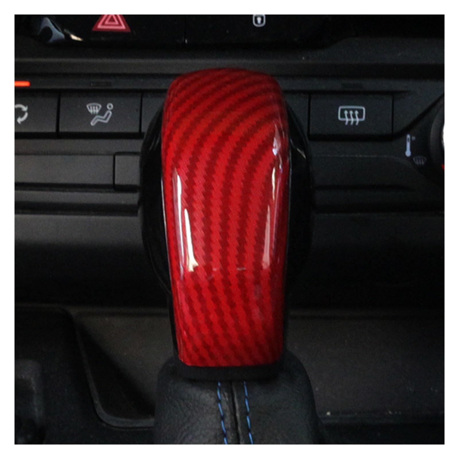 Auto Innenraum Zubehör Für Peugeot 308 308s 408 2012-2018 Carbon Fiber Innen Auto Getriebe Kopf Schaltknauf Abdeckung Trim Aufkleber Zubehör Auto Innen Zubehör(Carbon fiber red) von LEIFEIS