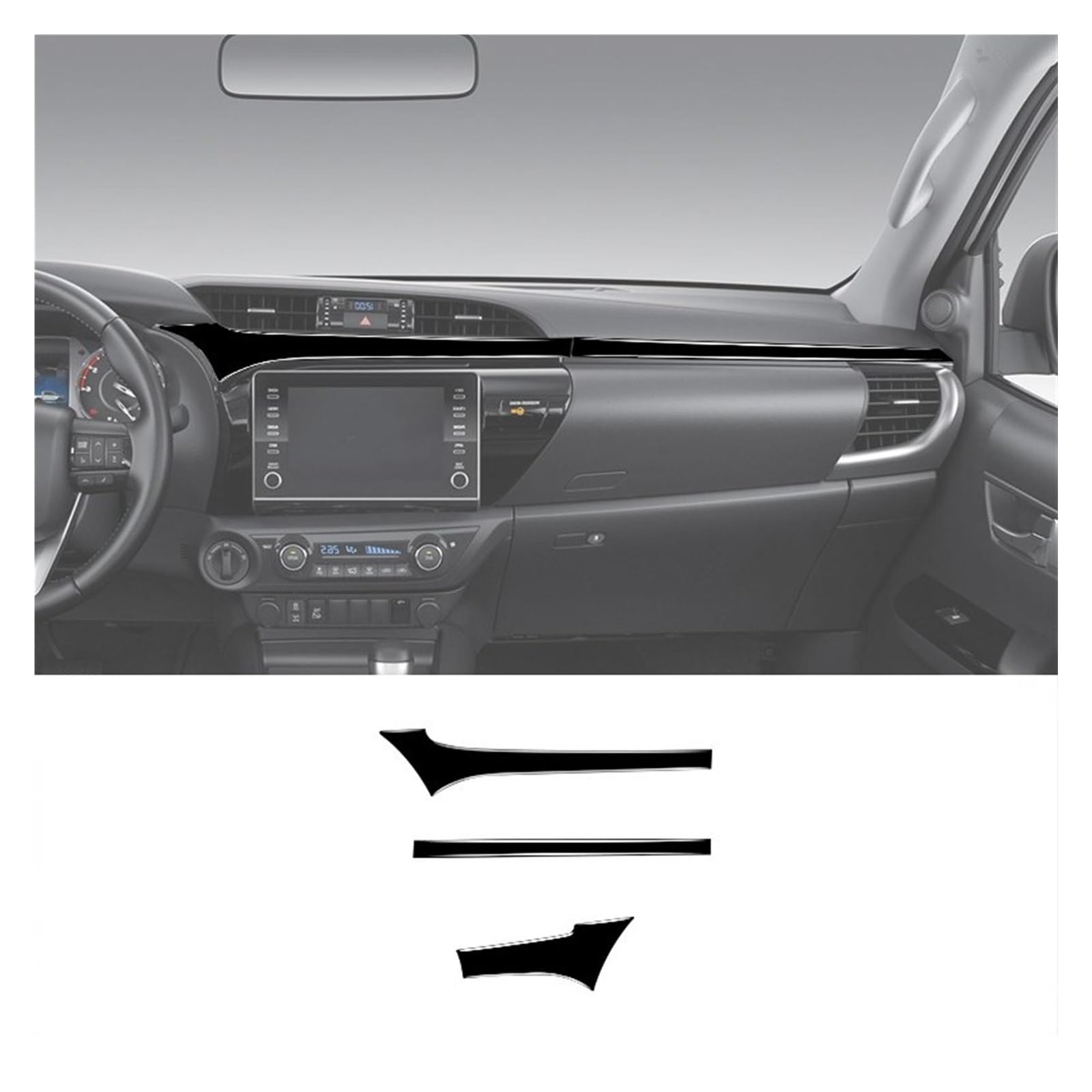 Auto Innenraum Zubehör Für Toyota Für Hilux 2015-2021 Carbon Faser Dashboard Navigation AC Air Outlet Rahmen Aufkleber Trim Abdeckung Auto Dekorative Aufkleber Auto Innen Zubehör(G) von LEIFEIS