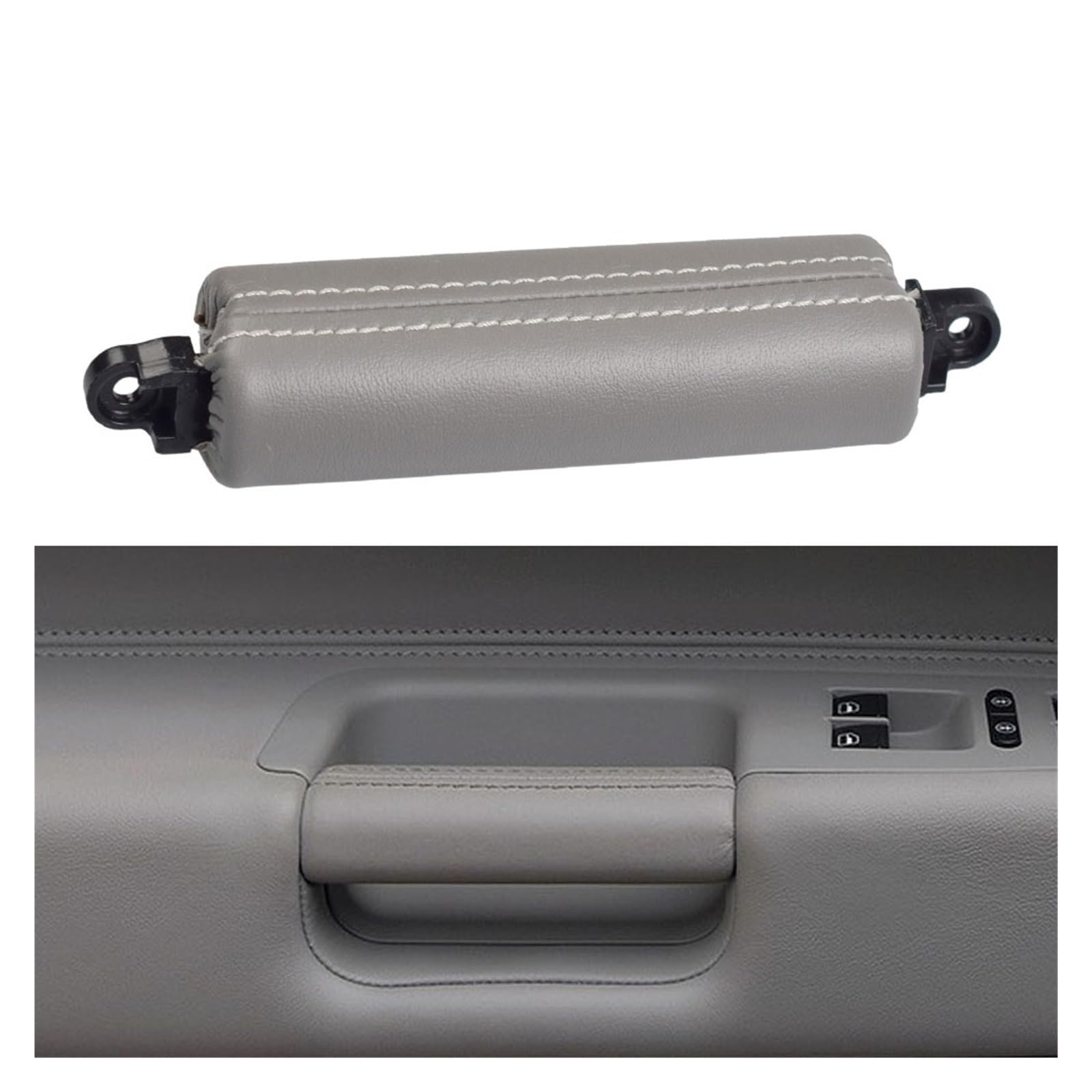 Auto Innenraum Zubehör Für VW Für Touareg 2003-2010 Auto Innentür Links Rechts Hand Fahrer Leder Pull Griff Auto Innen Zubehör(Gray) von LEIFEIS