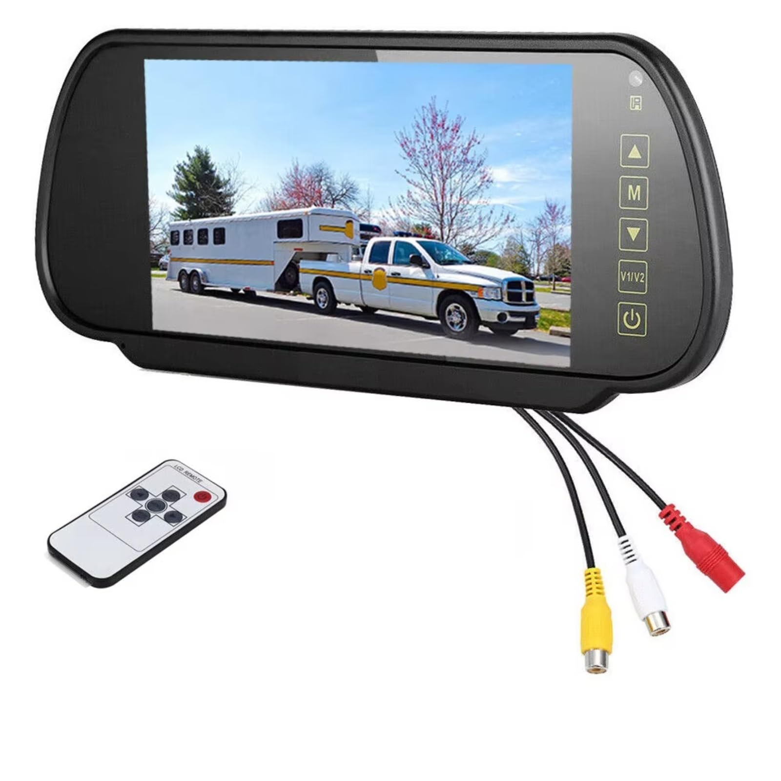 Einparkkamera Kamera 7" Rückspiegel Monitor Wireless Reverse Backup Kamera Kit für Auto LKW Van Auto-Rückfahrkamera(Monitor Only) von LEIFEIS