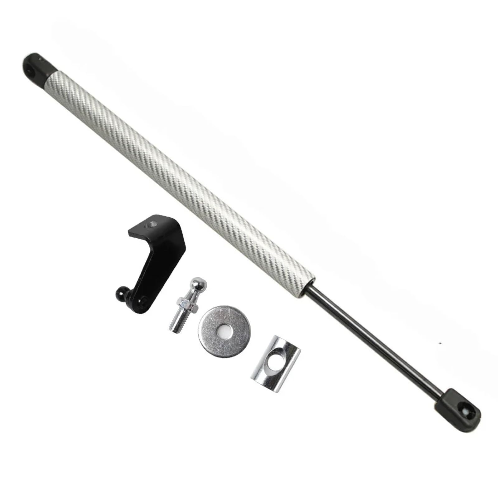 Gasfeder Motorhaube Für Ford Für Fiesta MK7 2012-2019 Front Motorhaube Haube Ändern Gas Strut Prop Rod Stoßdämpfer Zubehör 1PC Dämpfer Gasfeder Dämpfer Motorhaube(Silver Carbon Fiber) von LEIFEIS