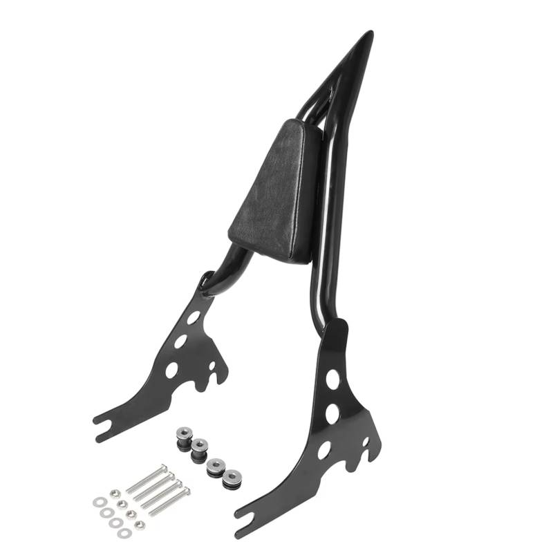 Heckgepäckträger Für Sportster XL 1200 883 72 48 Motorrad Hinten Passagier Rückenlehne Sissy Bar Rack Kissen Pad Abnehmbare Chrom/Schwarz Motorrad-Gepäckträger Hinten(Gloss Black) von LEIFEIS