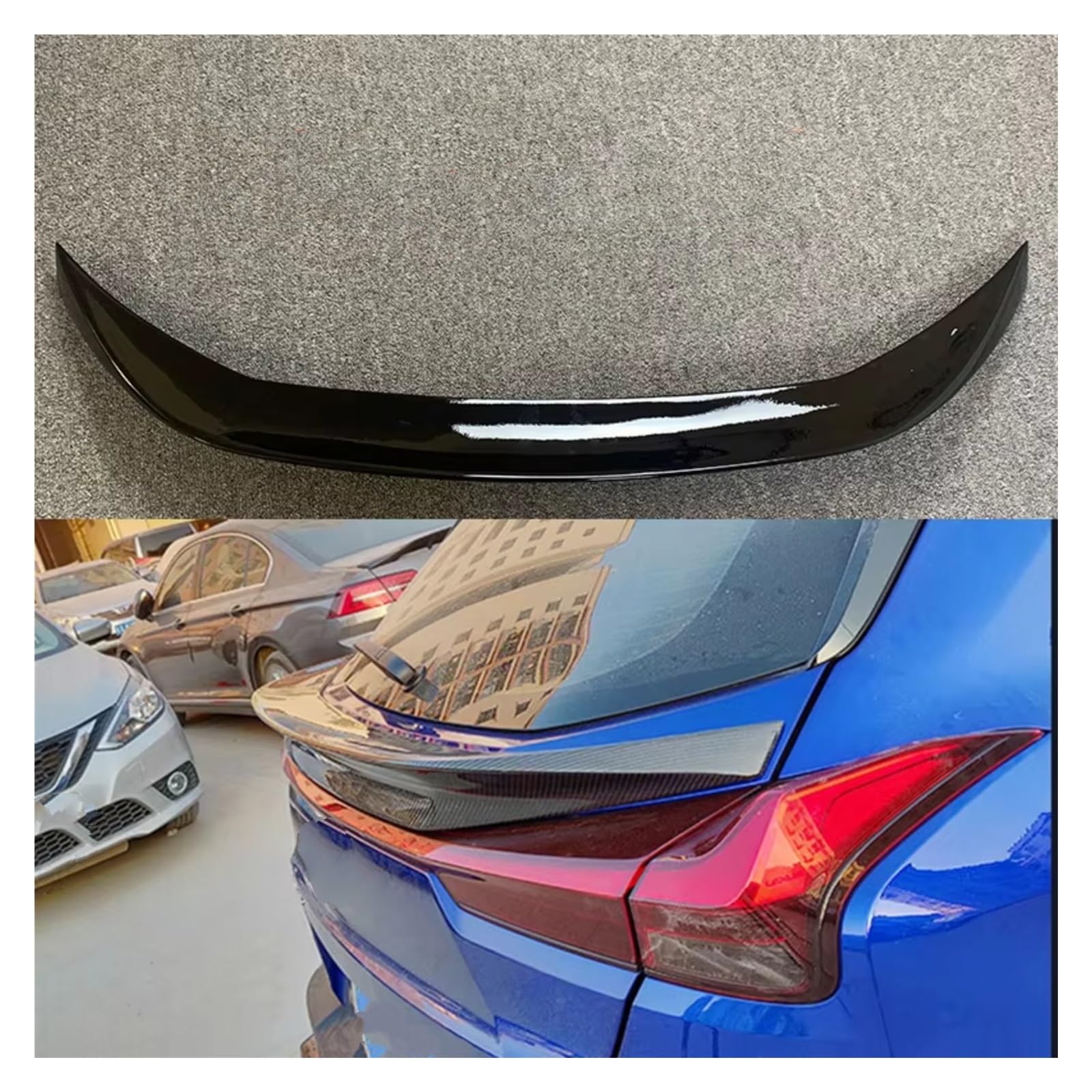 Kofferraumspoiler Für Lexus UX UX200 Für UX250h Für UX260h 2019 2020 2021 2022 Geschmiedet Carbon Fiber Hinten Stamm Dach Spoiler Heckspoiler(Tail Bright Black) von LEIFEIS