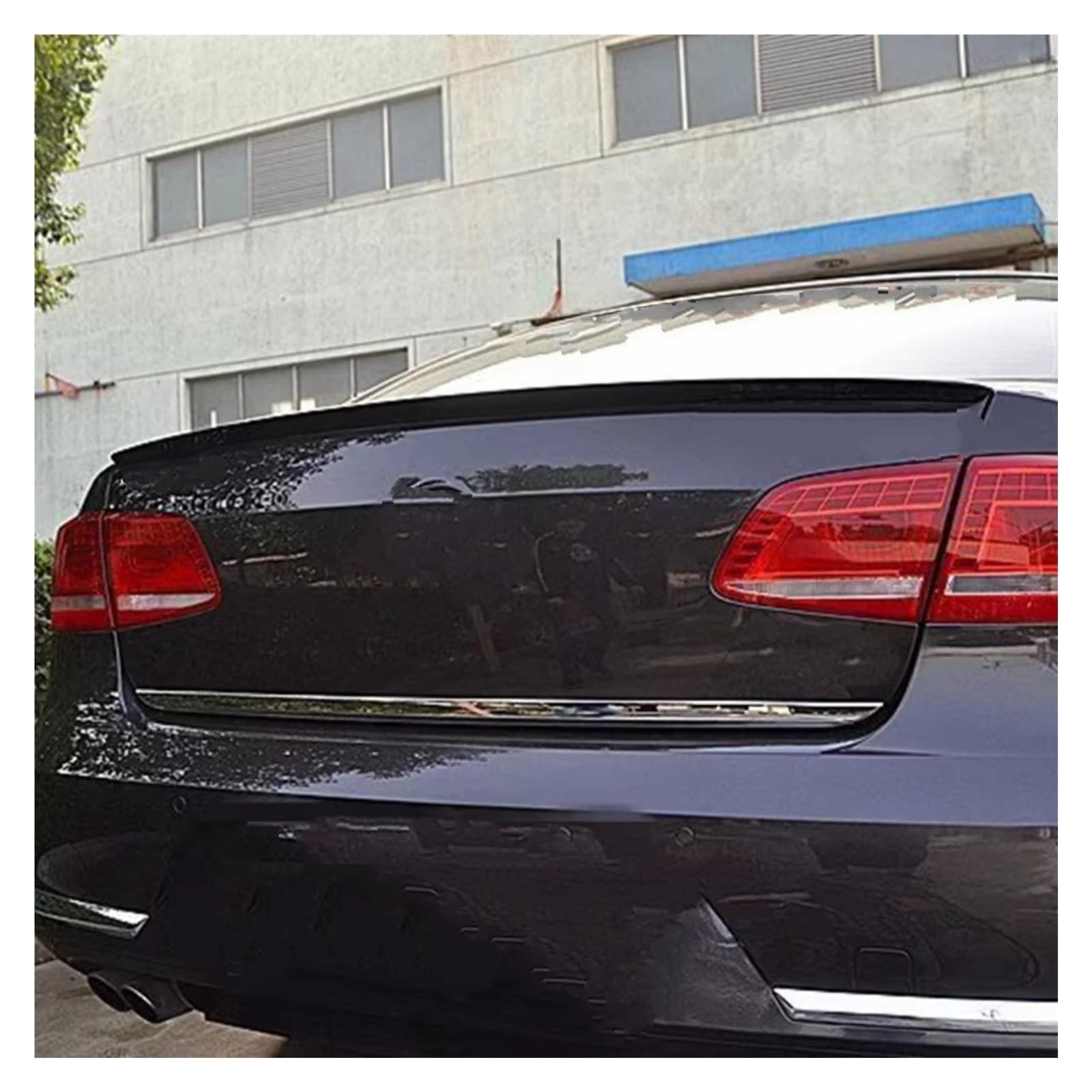 Kofferraumspoiler Für Vw Für Passat B7 2012-2016 Spoiler Magotan ABS Material Auto Heckflügel Primer Heckspoiler Heckspoiler(Bright Black) von LEIFEIS