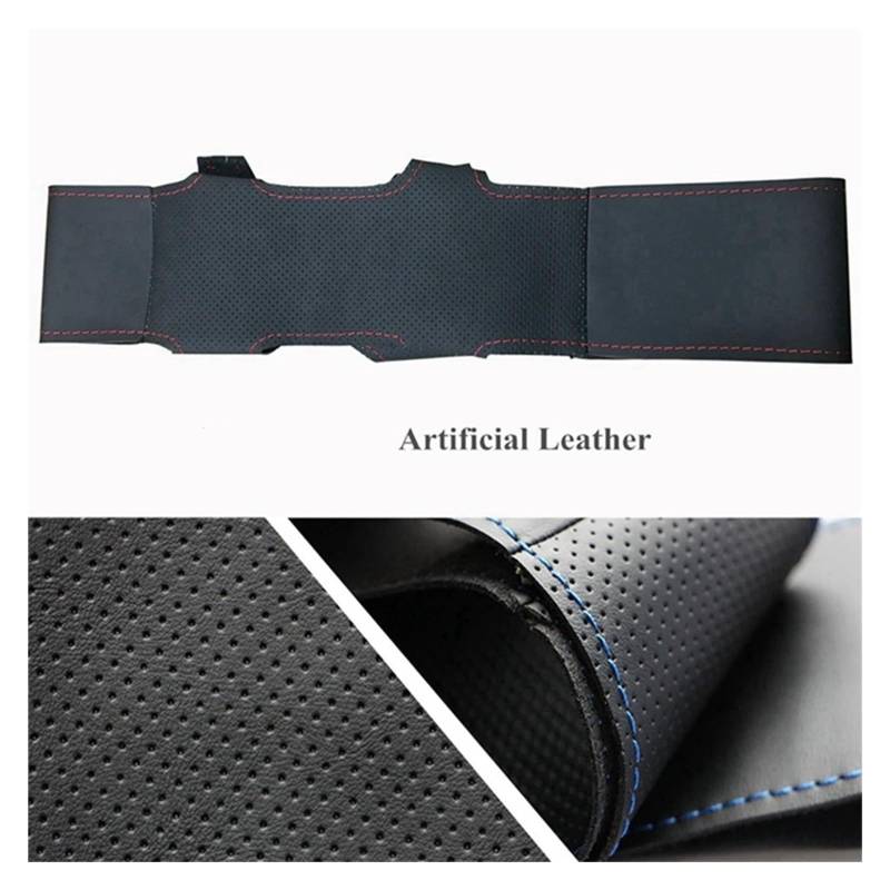 Lenkrad Schutzhülle Für Golf 7 Für GTI Für Golf R MK7 Für Polo Für Scirocco 2015 2016 DIY Hand-genäht Carbon Faser Leder Auto Lenkrad Abdeckung Lenkradabdeckung(Stil 4) von LEIFEIS