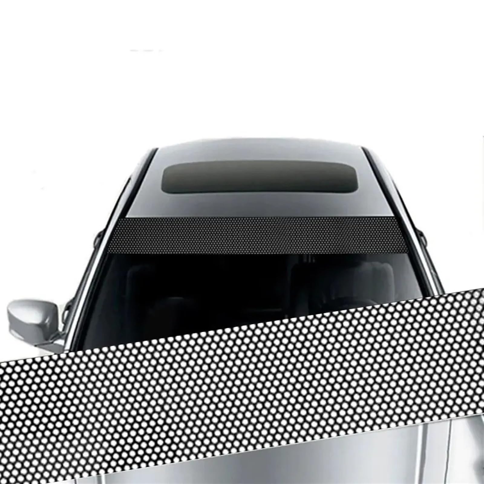 Sonnenblende Auto Auto-Sonnenschutzaufkleber Auto-Frontscheibe 3D-Vinylfolie Hintere Gangschaltung Sonnenschut Dekorativ Abziehbilder Aufkleber Auto Dekorativ Aufkleber Auto Sonnenshutz(Mesh Black) von LEIFEIS