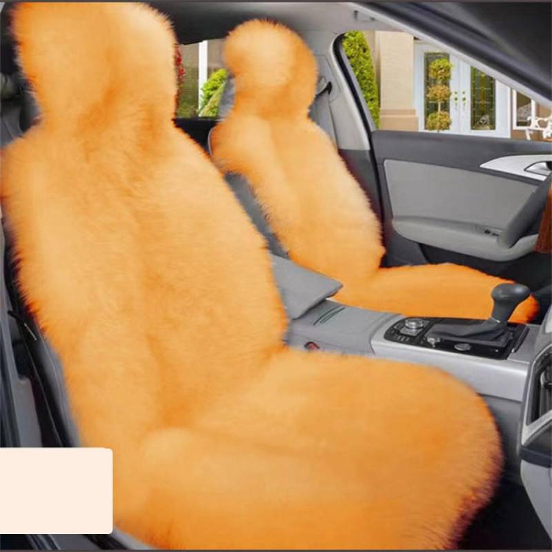 LEIHUIQIANGNIU 2 Stück Winter Autositzkissen für MG Astor 2021, Auto Sitzauflage Sitzschoner Auto Winter rutschfest, weich, warm, Warm Autositz Protector,Golden von LEIHUIQIANGNIU