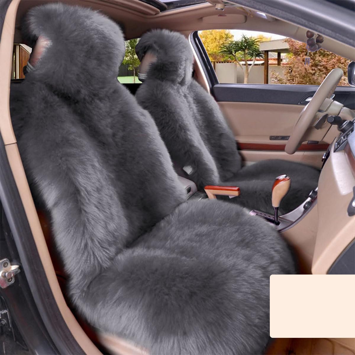 LEIHUIQIANGNIU 2 Stück Winter Autositzkissen für MG MG5 EV 2020-2022, Auto Sitzauflage Sitzschoner Auto Winter rutschfest, weich, warm, Warm Autositz Protector,Grey von LEIHUIQIANGNIU