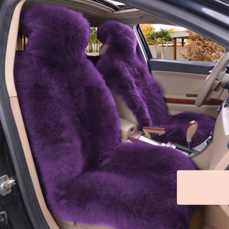 LEIHUIQIANGNIU 2 Stück Winter Autositzkissen für MG One 2021, Auto Sitzauflage Sitzschoner Auto Winter rutschfest, weich, warm, Warm Autositz Protector,Purple von LEIHUIQIANGNIU