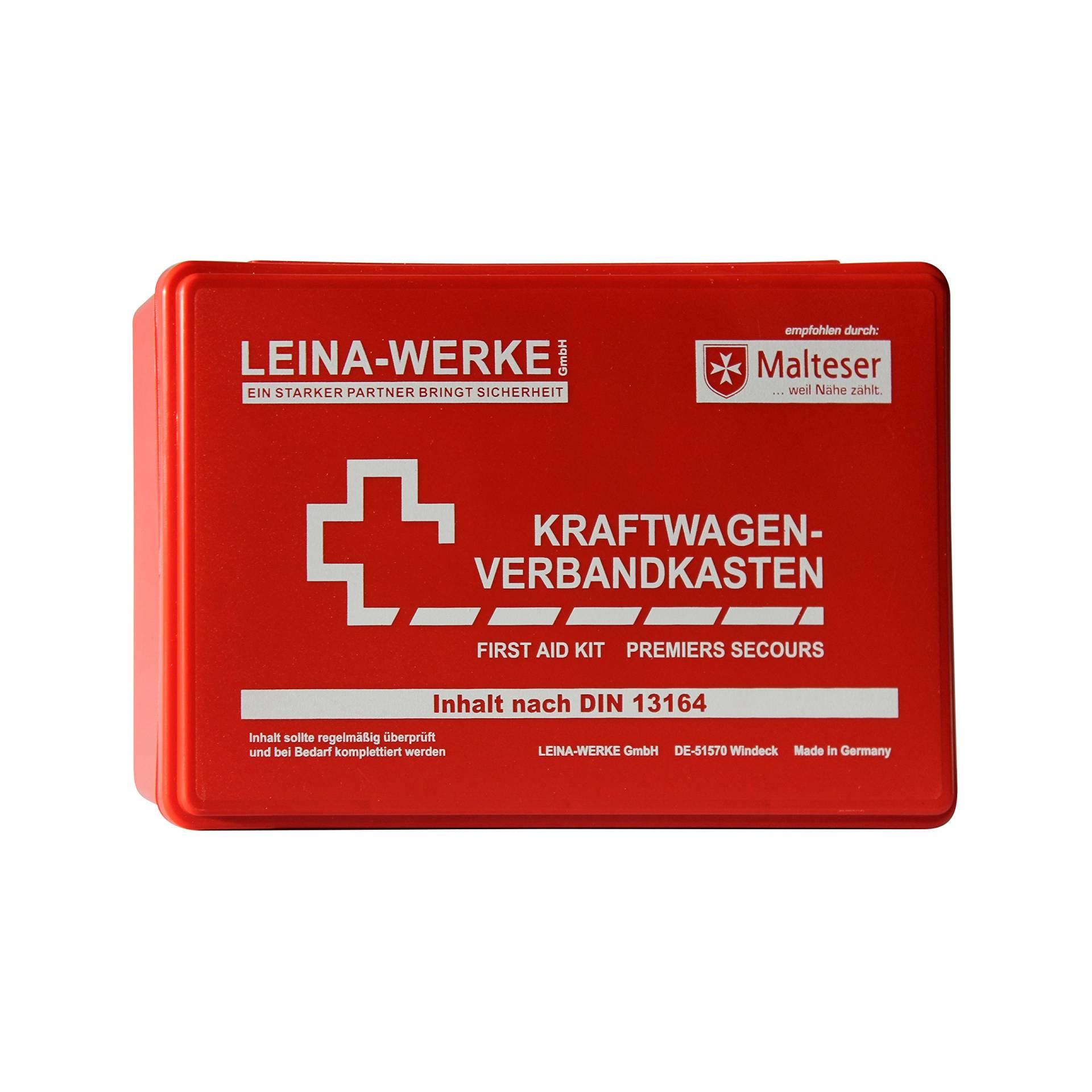 Leina-Werke 10000 KFZ-Verbandkasten Standard, Rot/Weiß von LEINA-WERKE