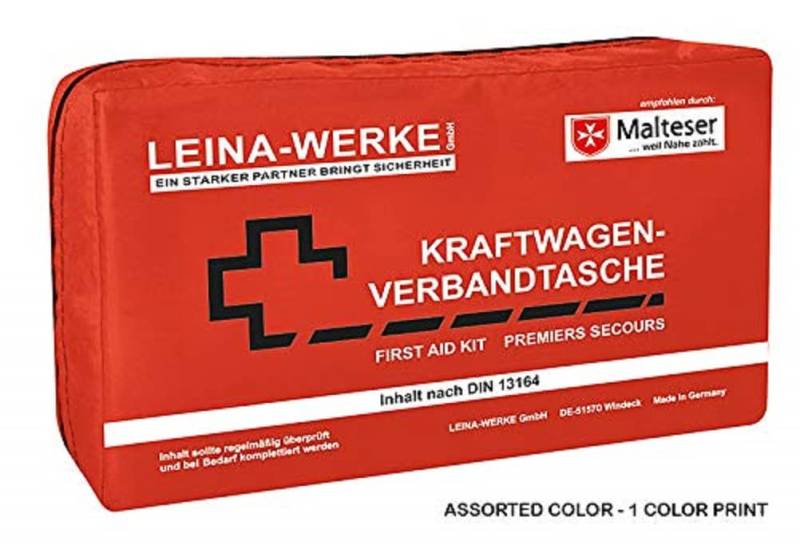 Leina-Werke 11003 KFZ-Verbandtasche Compact ohne Klett, 1-Farbig Sortiert von LEINA-WERKE