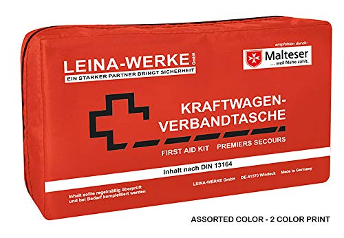 Leina-Werke 11011 KFZ-Verbandtasche Compact ohne Klett, 2-Farbig Sortiert von LEINA-WERKE