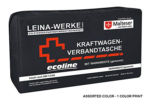 Leina-Werke 11055 KFZ-Verbandtasche Compact Ecoline mit Warnweste und Klett, 1-Farbig Sortiert von LEINA-WERKE