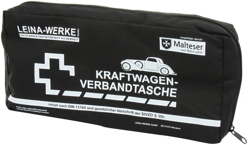 Leina-Werke 11102 KFZ-Verbandtasche Elegance, Schwarz/Weiß von LEINA-WERKE