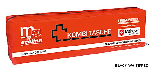 Leina-Werke 14078 Mini-Kombitasche M2 Ecoline mit Klett, XS, Schwarz/Weiß/Rot von LEINA-WERKE