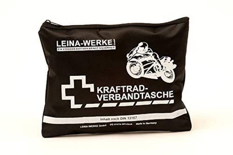 Leina-Werke 17004 Kraftrad-Verbandtasche Typ I mit Klett, Rot/Schwarz von LEINA-WERKE