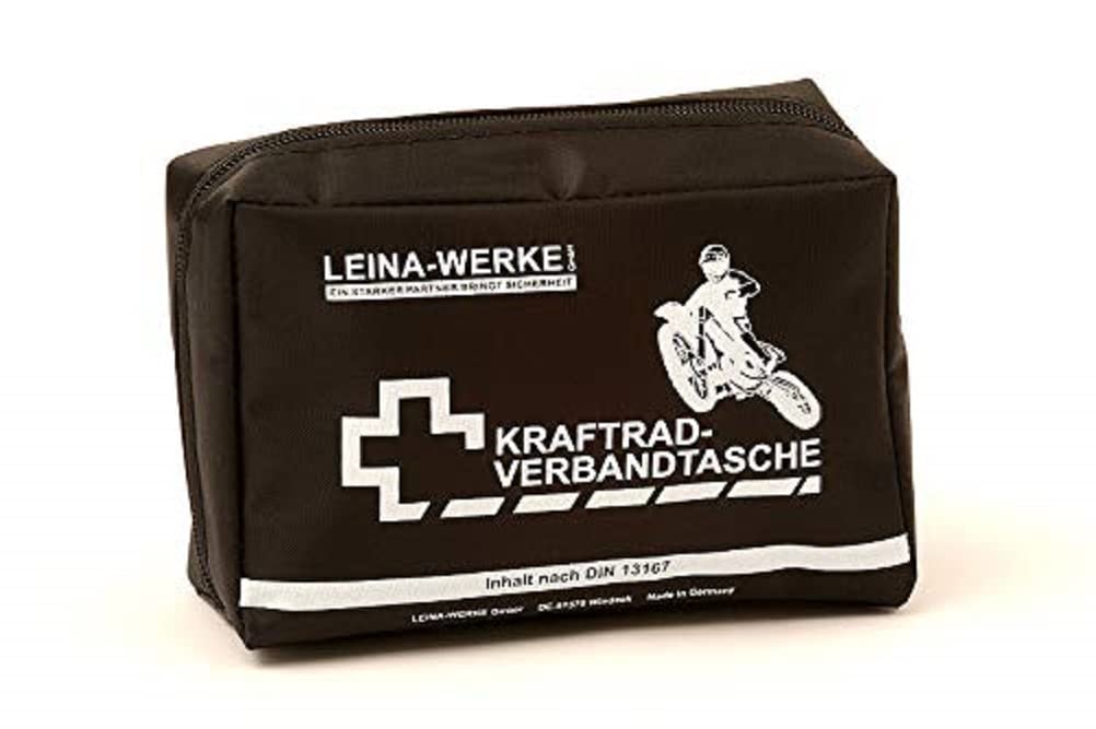 Leina-Werke 17012 Kraftrad-Verbandtasche Typ II mit Klett, Rot/Schwarz von LEINA-WERKE