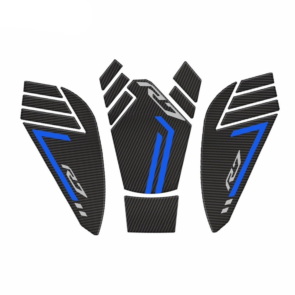 LEINOX Motorrad-Tankaufkleber Motorrad Anti Slip Kraftstoff Tank Pad Seite Knie Grip Aufkleber Schutz Pads Aufkleber Für Y&AMAHA YZF-R7 YZF R7 YZFR7 2021 2022(Blue) von LEINOX