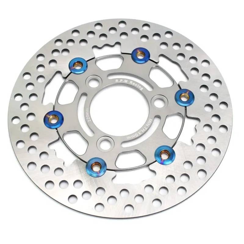 Motorrad-Bremsscheiben Für Roller Universal 220mm Motorrad Bremsscheibe Float Disk Rotor Bremssattel 3 Loch Vorne Hinten Rad(Gray) von LEINOX