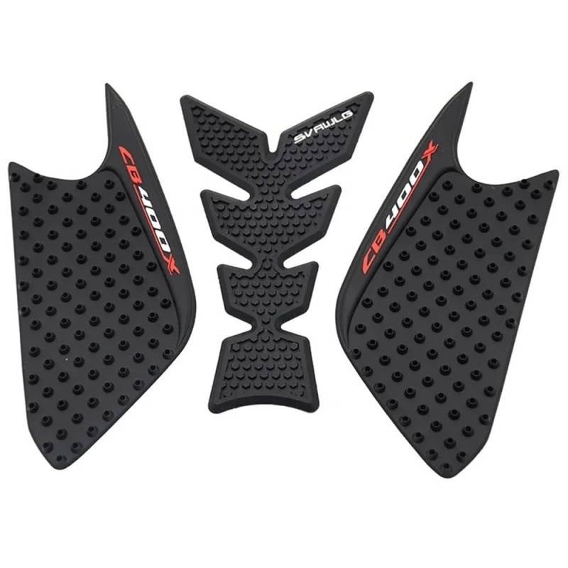 Tank Pads Für CB400x CB400X CB 400X Motorrad Schutz Anti Slip Öl Tank Pad Aufkleber Gas Knie Grip Traktion Seite 3M Aufkleber(Black 13) von LEINOX