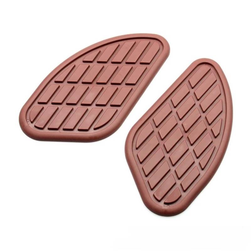 Tank Pads Für Für 2Pcs Retro Motorrad Gas Kraftstoff Tank Gummi Aufkleber Schutz Knie Tank Pad Grip Aufkleber(Brown) von LEINOX