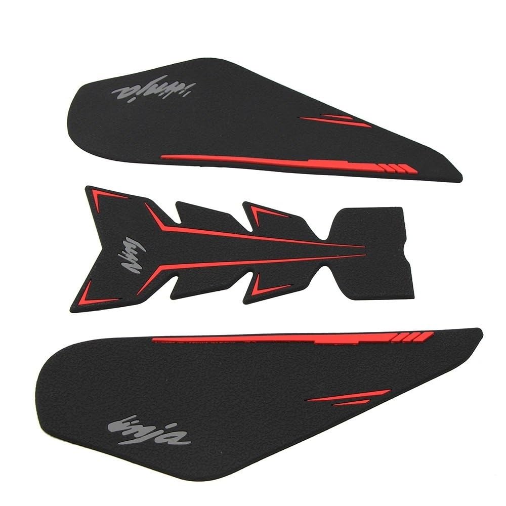 Tank Pads Für Z400 Ninja 400 Motorrad Kraftstoff Tank Aufkleber Gummi Traktion Pad Schutz Knie Griffe Schutz Aufkleber(Red) von LEINOX