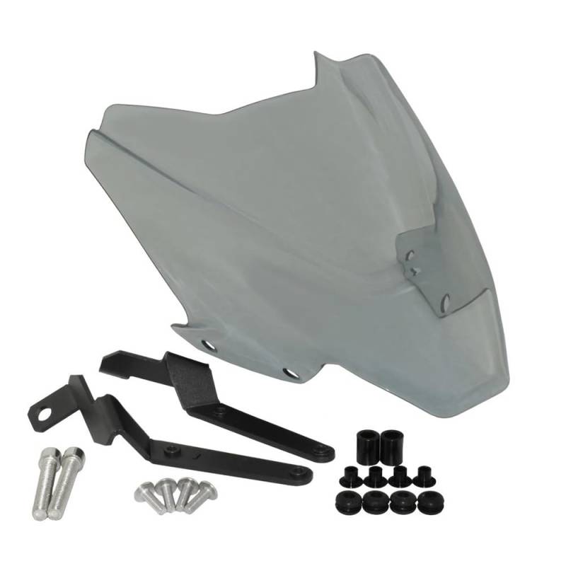 Windschutzscheibe Motorrad Motorrad Windschutzscheibe Windschutz Fly Screen Schild Windabweiser Mit Halter Für V4 / S V4S 2020 2021 2022(Smoke Grey) von LEINOX