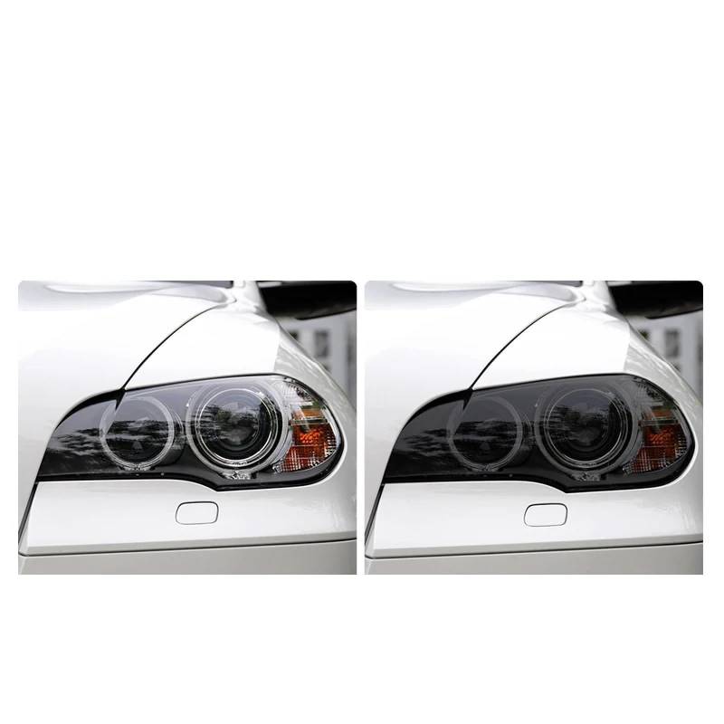 2 Stück Auto Scheinwerfer Tönung Rauchschwarz Schutzfolie Frontlicht Transparent TPU Aufkleber, für B = M = W X5 E70 M 2007-2013 Zubehör X52007-2013B von LEISDD