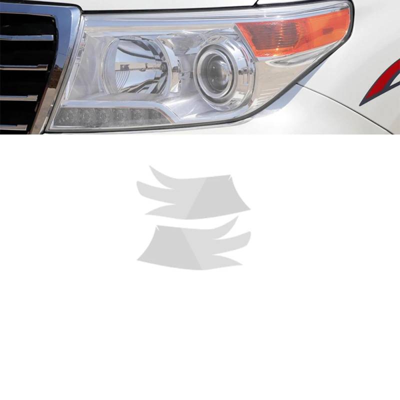 2 Stück Auto Scheinwerfer Tönung Schwarz Schutzfolie Schutz Transparent TPU Aufkleber, Für to=yota Land Cruiser 2014-2020 Zubehör 16-20Transparent von LEISDD