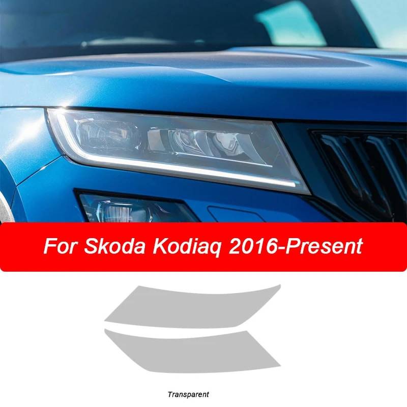 2 Stück Auto Scheinwerfer Tönung Schwarz Schutzfolie Schutz Transparent TPU Aufkleber, für Skoda Kodiaq 2016-heute Zubehör geschwärzt von LEISDD