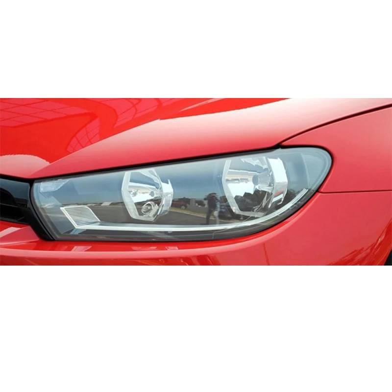 Auto Scheinwerfer Tönung Schwarz Schutzfolie Schutz Transparent TPU Aufkleber, Für VW Scirocco 2008-2017 Zubehör Transparent von LEISDD