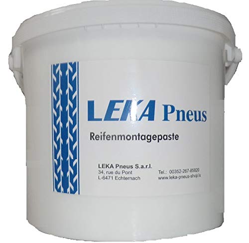 LEKA Pneus LELUX Qualitäts- Montagepaste Weiss PKW, LLKW, Motorrad 1Kg Eimer von LEKA Pneus LELUX