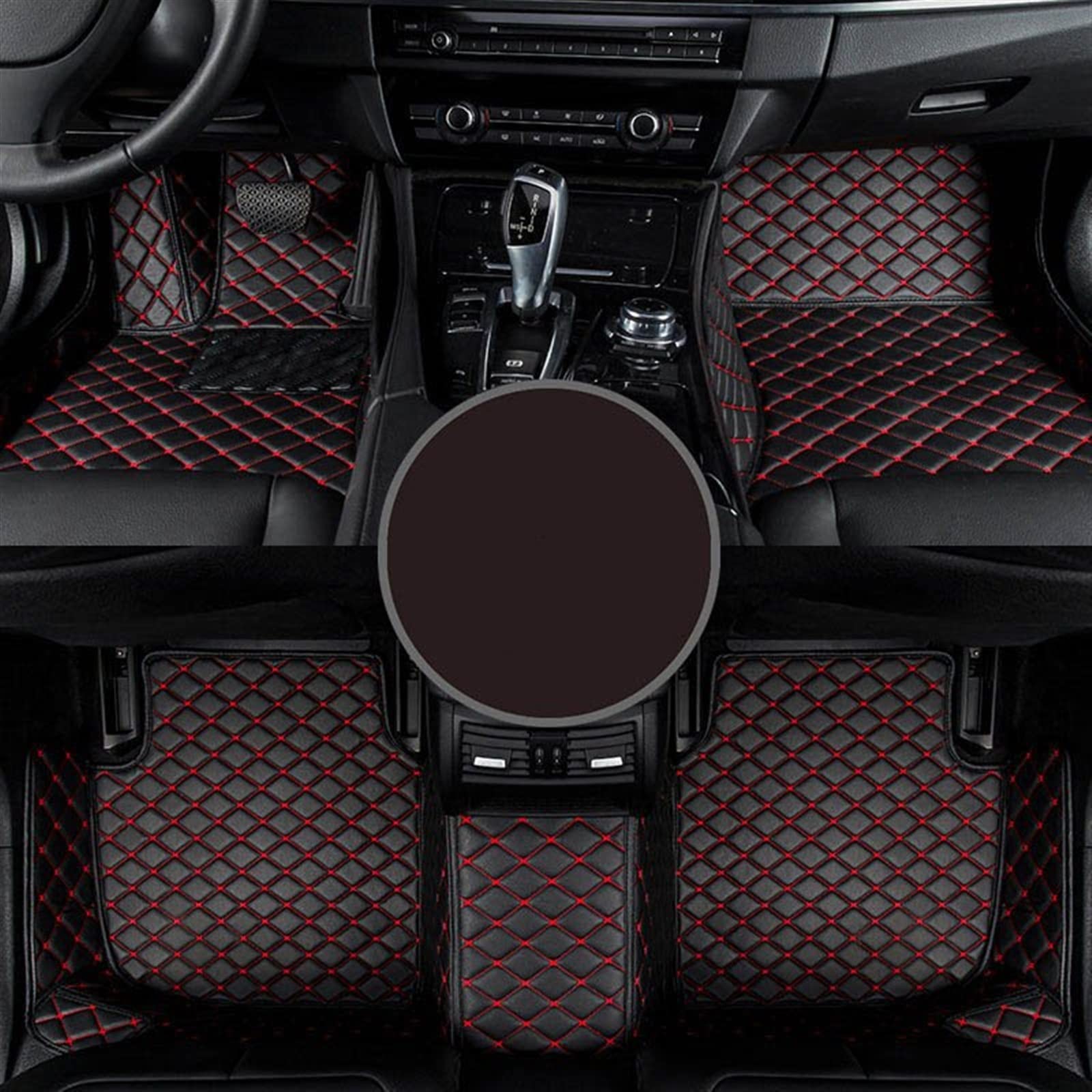 LEMAQS Auto Fußmatten Teppich Für Mini Für Countryman Für R60 F60 2010-2022 Auto Fußmatten Fuß Coche Zubehör Auto Fußraummatten (Farbe : Black-red) von LEMAQS