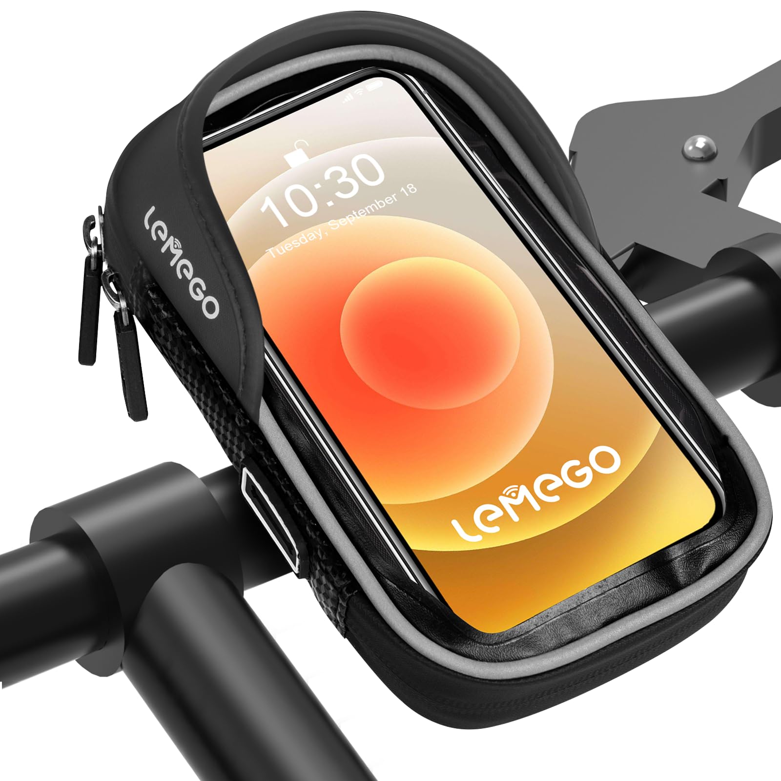 LEMEGO Handyhalterung Fahrrad Wasserdicht Lenkertasche Fahrradtasche Handyhalter 360°Drehbarem Fahrradhalterung Handy Lenker Halterung Fahrradlenker Tasche Rahmentasche für Smartphone bis zu 6.8 Zoll von LEMEGO