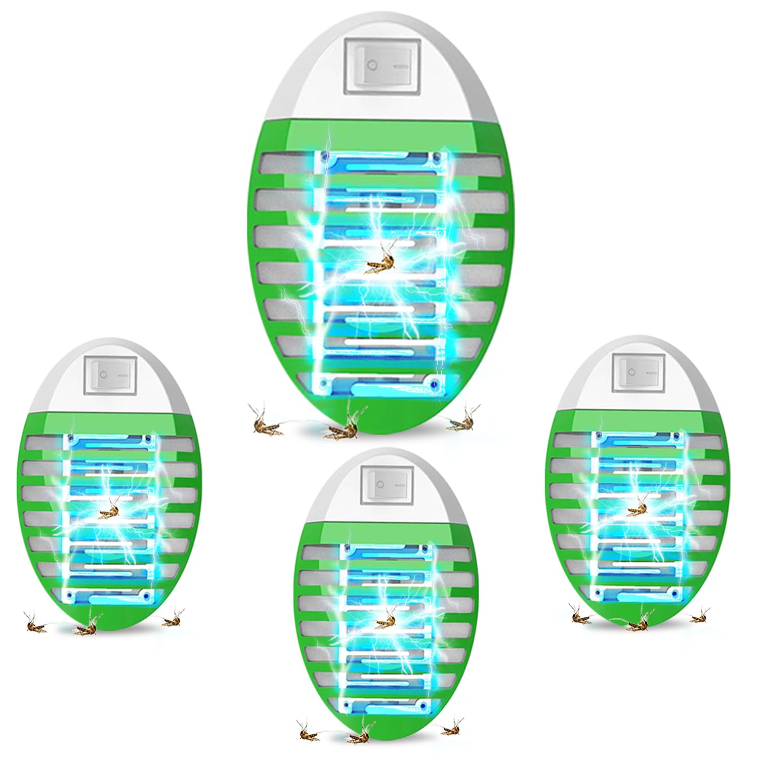 Insektenvernichter Elektrisch, Steckdosen-Insektenvernichter mit UV-Licht, mückenlampe, mückenfalle, für Fliegen, Mücken, Motten, Küche, für Schlafzimmer, Indoor (4 Pack) von LEMENG