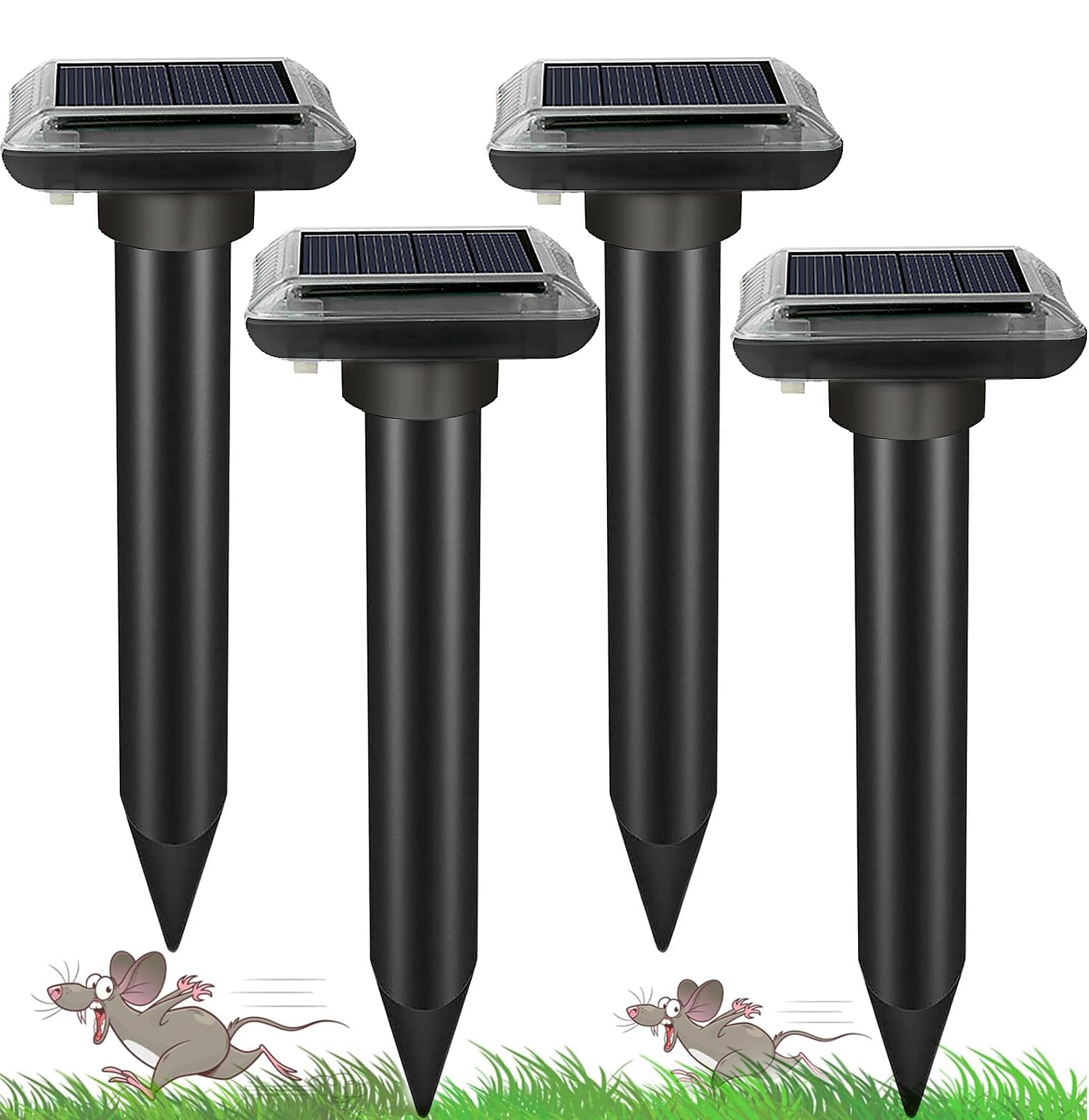 Mole Repellent Sonic-gerät 4 Stück Ultrasonic Solar Maulwurfabwehr Maulwurfschreck Wühlmausabwehr Schlagenabwehr Eidechsenabwehr Mole Repellent Schädlingsbekämpfung für Den Rasen Garten von LEMENG