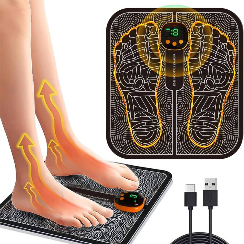 Neu Fussmassagegerät EMS Fußmassagegerät, USB Tragbare Foot Massager Intelligente Massagematte mit 8 Modi 19 Einstellbare Frequenzen für die Durchblutung Muskelschmerzen von LEMENG