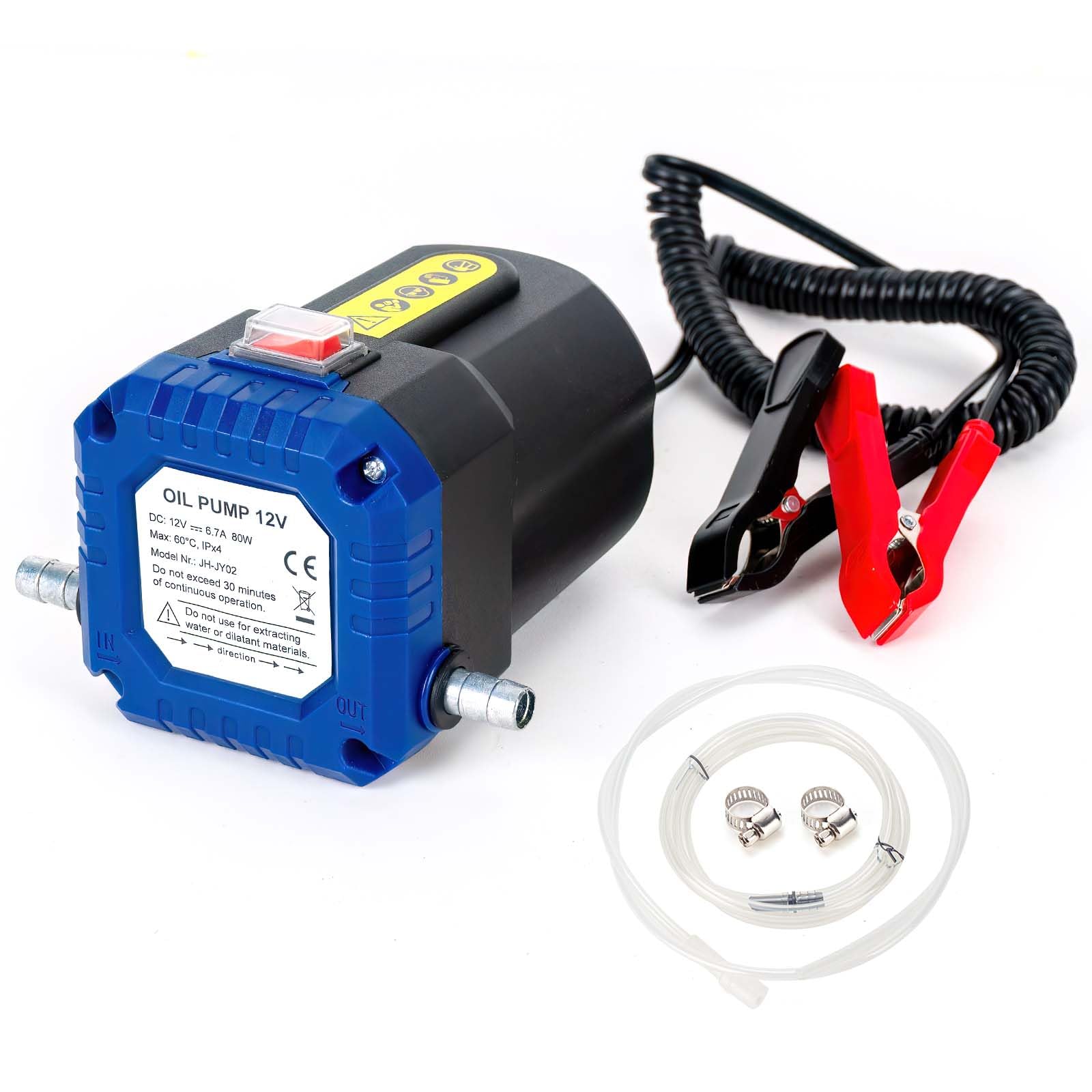 LEMOTO 12V 80W Dieselpumpe, Ölabsaugpumpe Elektrische Umfüllpumpe, Saugpumpe für Ölwechsel mit Schlauch von LEMOTO