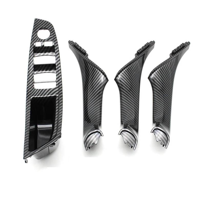 Auto Innenraum Türgriff Innentür Armlehne Einbau Panel Tür Pull Griff Für 5 Series Für F10 Für F11 Auto Türgriff(LHD Carbonfiber Set) von LENTLY