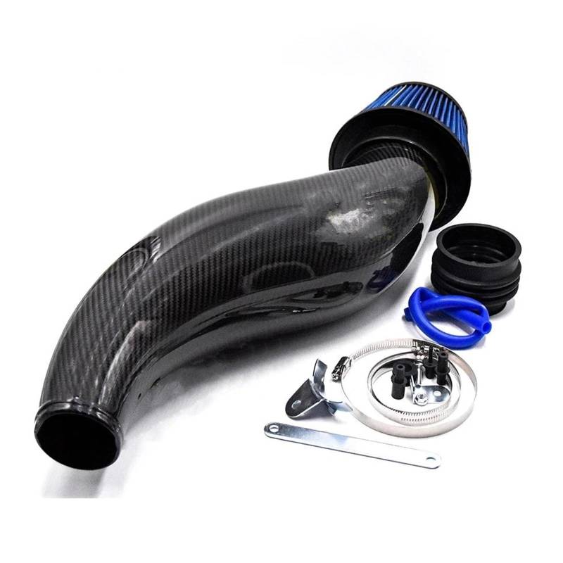 Auto Lufteinlass Ansaugschlauch Ansaugrohr Auto Luftansaugrohr Carbon Fiber Air Intake Rohr Kit Mit Rot Luftfilter Für Civic 1992-2000 EG EK(Blue air filter) von LENTLY