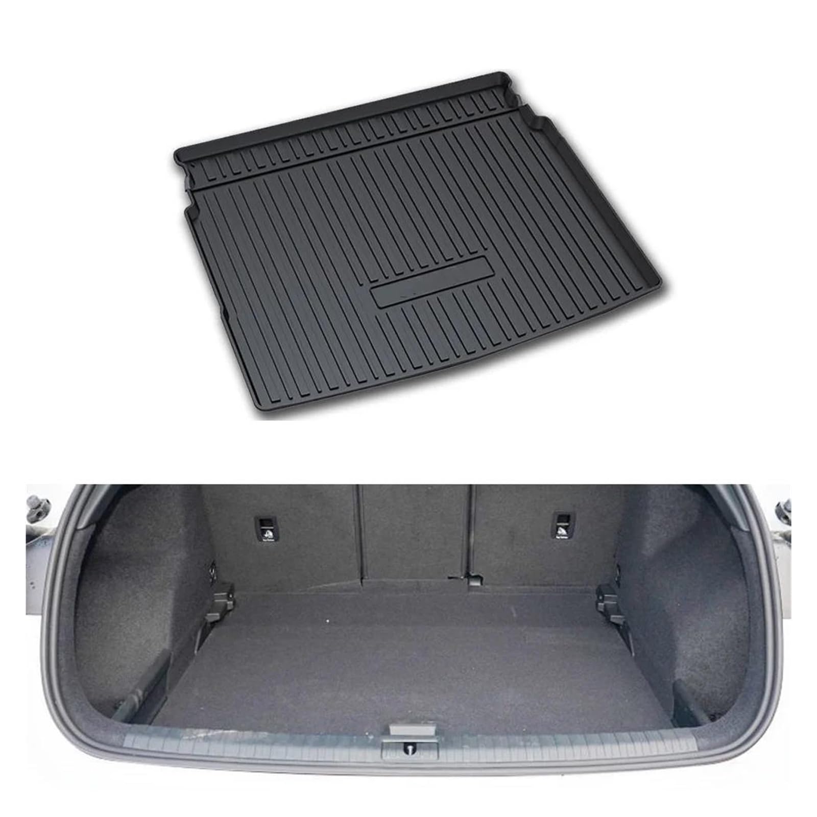 Auto Spezielle Hinten Stamm Matte Fach Für Q3 RS Für S-Linie F3 2019-2023 wasserdichte Boden Pad Auto Boot Liner Kofferraumwanne Kofferraummatte Kofferraumschutz(Lower Cushion) von LENTLY