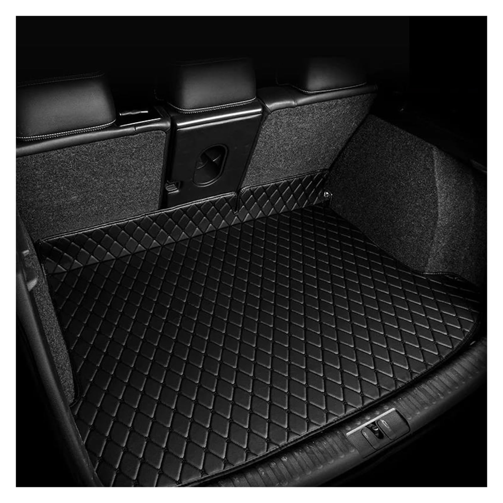 Auto Stamm Matten Für Hyundai Für Sonata I45 YF 2010 2011 2012 2013 2014 wasserdichte Schutz Pads Leder Auto Kofferraum Liner Kofferraumwanne Kofferraummatte Kofferraumschutz(A-Black Black) von LENTLY