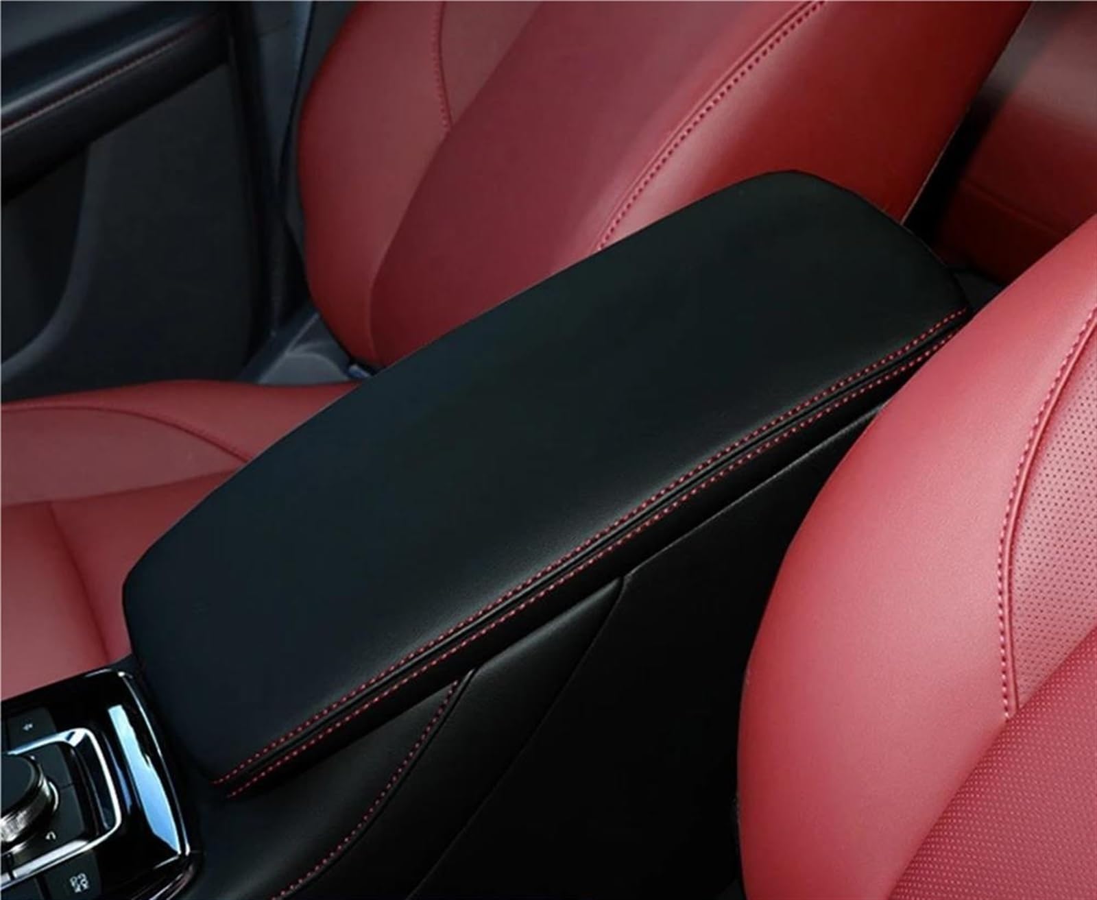 Auto Styling Zierleisten 1 Stück Auto Armlehnen Box Cover Center Console Dekoration Innen Auto Für Mazda Für CX-30 2020 2021 2022 Auto Zierleistenkeile Set(Black Line 2020-2022) von LENTLY