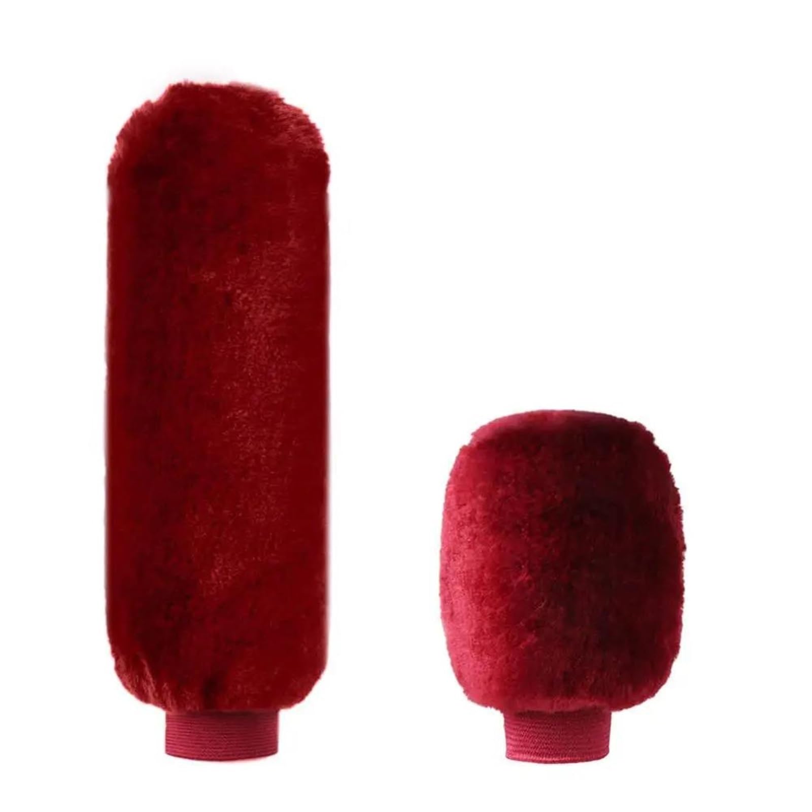 Auto Styling Zierleisten 2 Stück Auto-Handbremsgriffabdeckungen, Schaltknaufabdeckung, Griff, Plüschhülle, Winter, Weich, Warm, Handbremse, Autozubehör Auto Zierleistenkeile Set(Wine Red) von LENTLY