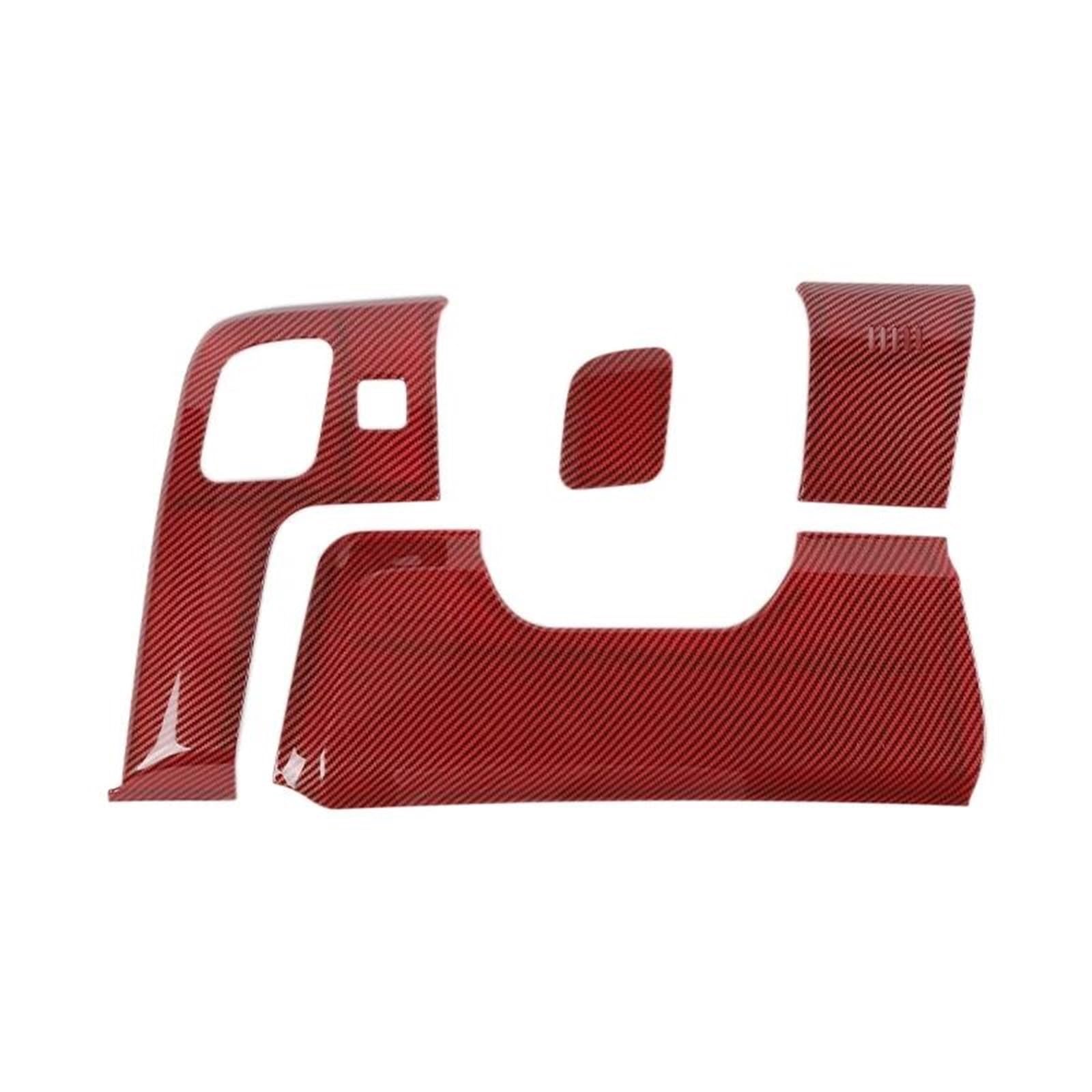 Auto Styling Zierleisten ABS Auto Lenkrad Unter Dekoration Abdeckung Trim Für Ford Für Mustang 2015-2023 Innen Zubehör Auto Zierleistenkeile Set(Red carbon fiber) von LENTLY