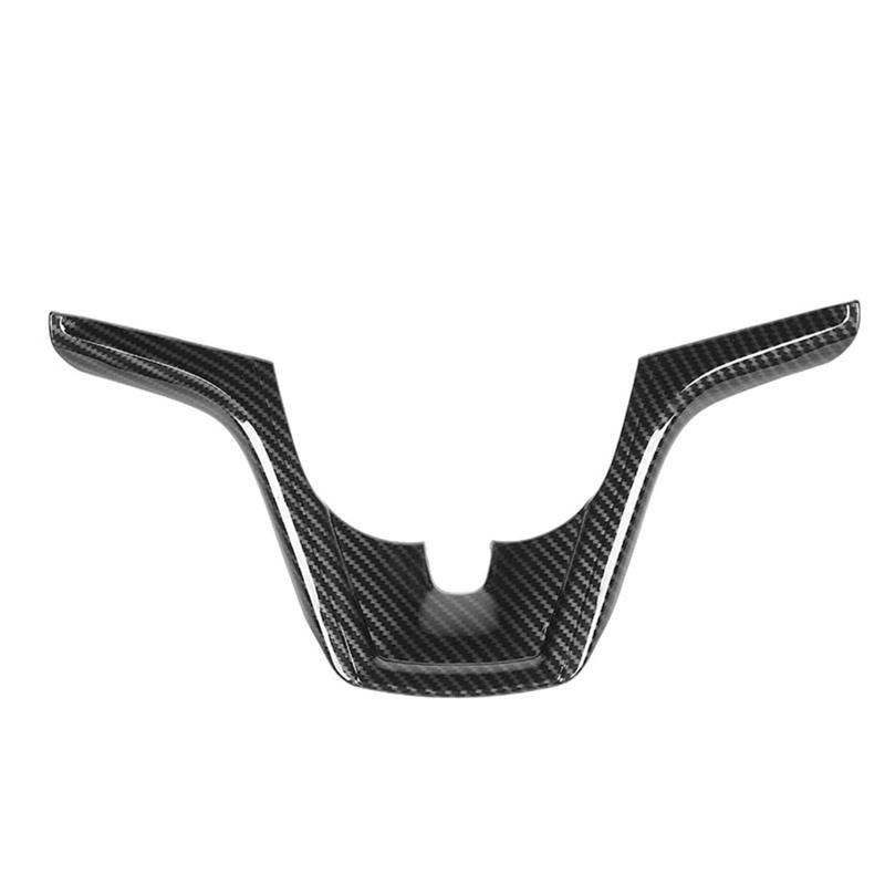 Auto Styling Zierleisten ABS-Kohlefaser-Auto-Lenkrad-Dekorationsabdeckungsaufkleber Für Chevrolet Für Camaro 2012 2013 2014 2015 Innenausstattung Auto Zierleistenkeile Set(B Carbon Fiber 1piece) von LENTLY