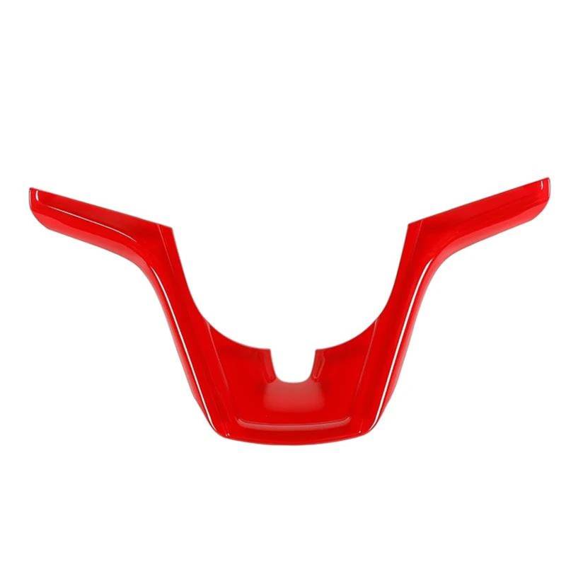 Auto Styling Zierleisten ABS-Kohlefaser-Auto-Lenkrad-Dekorationsabdeckungsaufkleber Für Chevrolet Für Camaro 2012 2013 2014 2015 Innenausstattung Auto Zierleistenkeile Set(B Red 1piece) von LENTLY