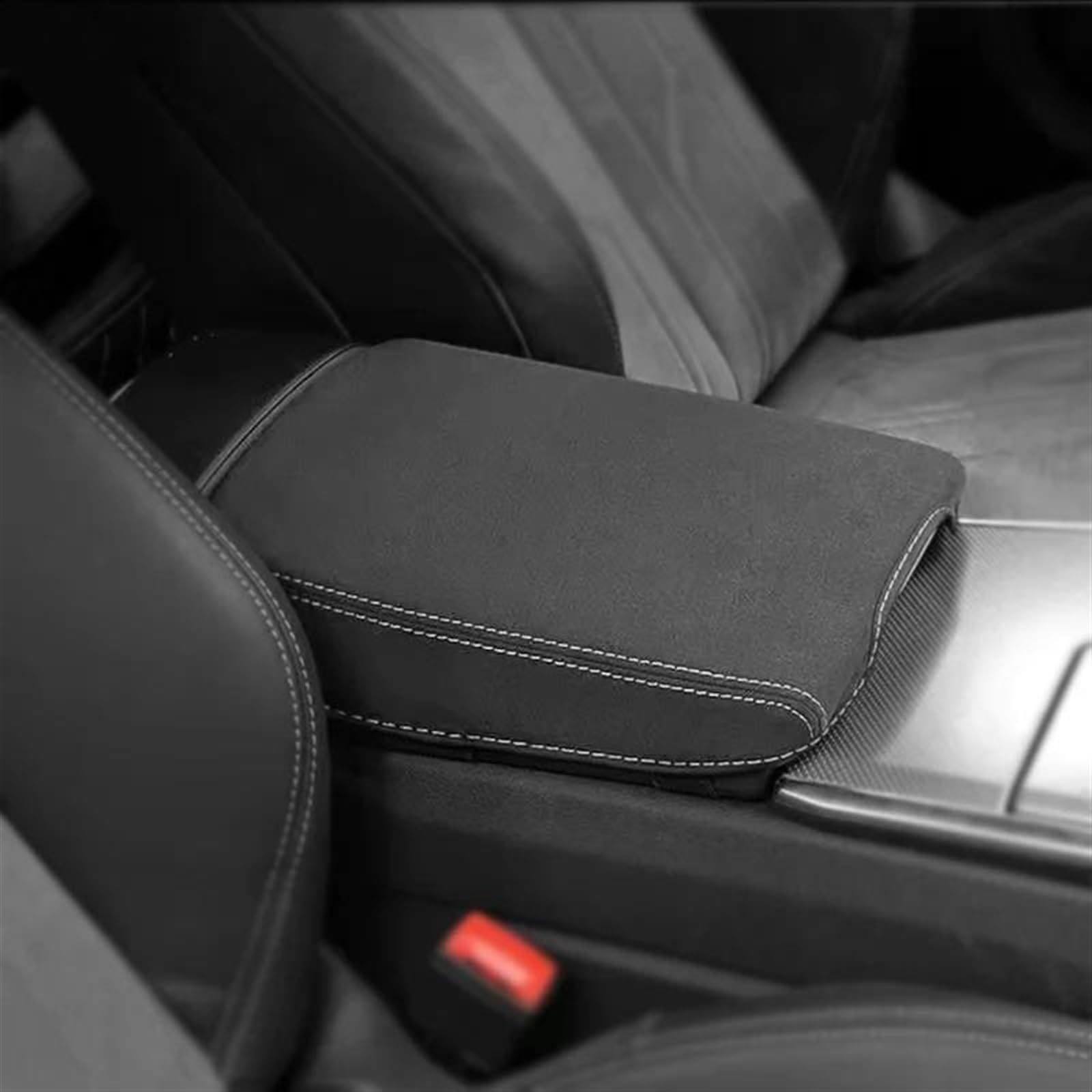 Auto Styling Zierleisten Armlehnenbox Schutzhülle Für A4 Für A5 B8 B9 S4 S5 RS4 2009-2016 2017-2019 2022 2023 2024 Dekoratives Innenzubehör Auto Zierleistenkeile Set(Suede white thread,For 2009-2016 B von LENTLY