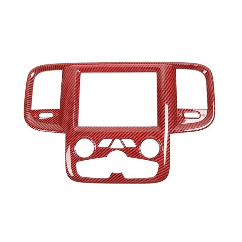 Auto Styling Zierleisten Auto-Innendekorationszubehör Für Dodge Für Ram 1500 2011-2017 Center Console Navigation Panel Dekorationsaufkleber Auto Zierleistenkeile Set(Red Carbon fiber) von LENTLY